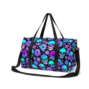 🆕 Sugar Skull Halloween Goth Punk Duffel Bag Travel